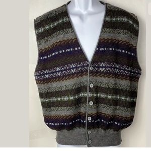 True Vintage Sweater Vest Cardigan Grunge Grandpa